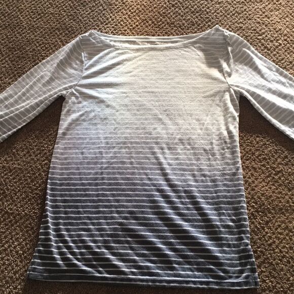 Joe Fresh Grey & White Ombré 3/4 Sleeve - Picture 1 of 5